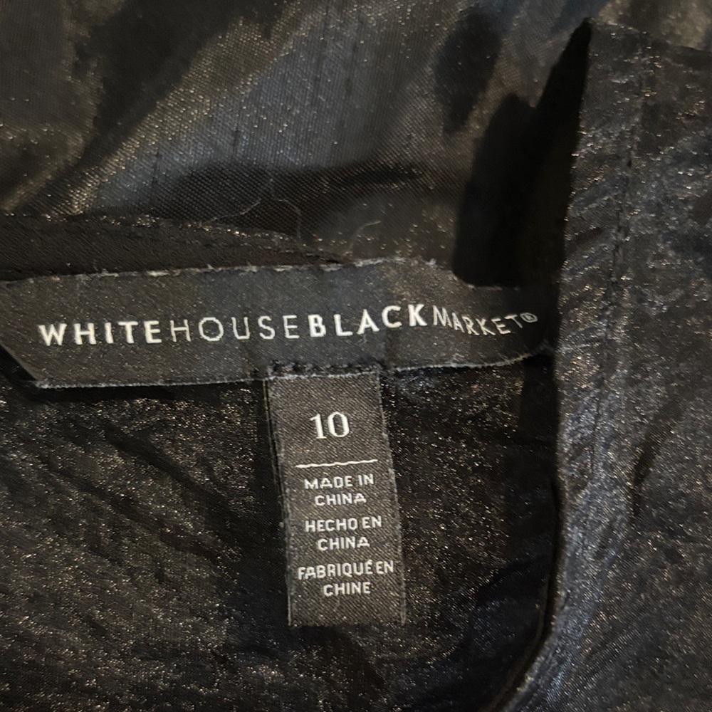 White House Black Market Black Sheer Women's Top Size 10. - Picture 3 of 4